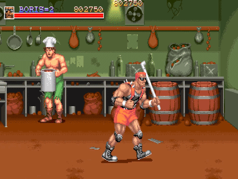 Avoiding the above unfair trap from Violent Storm by dropkicking the door, hitting the enemy behind it