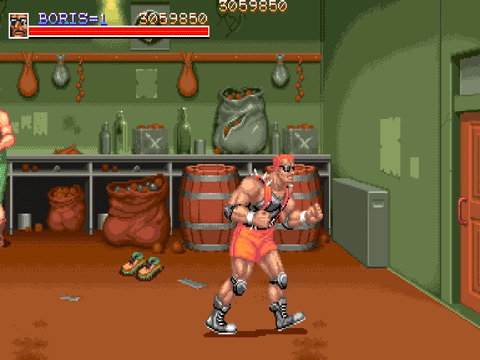 The same unfair trap from Violent Storm in the game's second loop. You walk up to the door and the enemy runs in from behind you, hitting you in the back